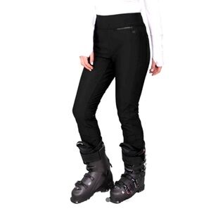 Obermeyer Snow Ski Stirrup Black Softshell Pants Wool Blend Medium